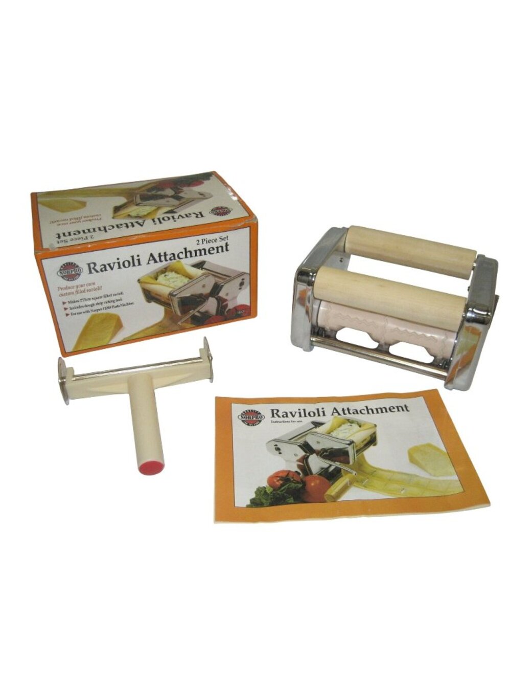 Norpro Ravioli Attachment 2-Piece Set For Pasta Machine Includes Dough Cutter